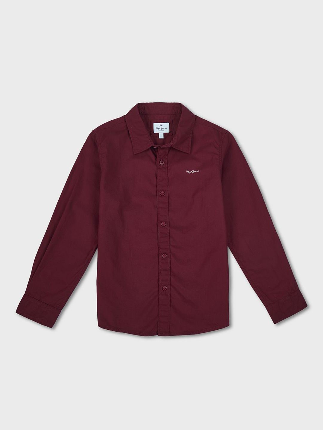 Pepe Jeans Boys Spread Collar Pure Cotton Slim Fit Shirt
