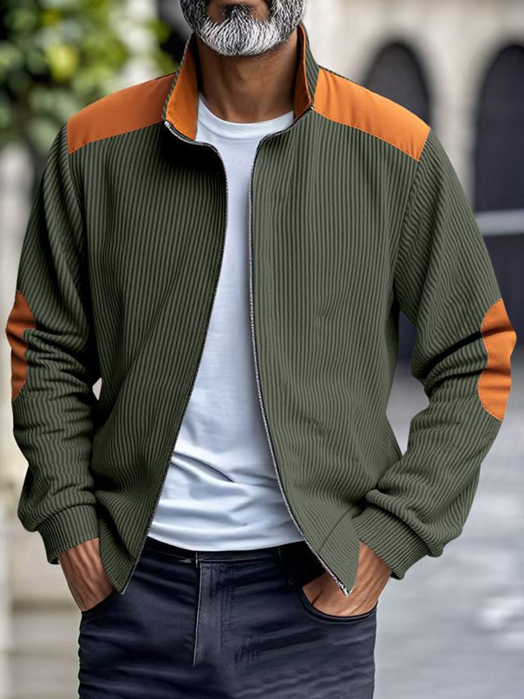 StyleCast x Revolte Men Colourblocked Open Front Jacket