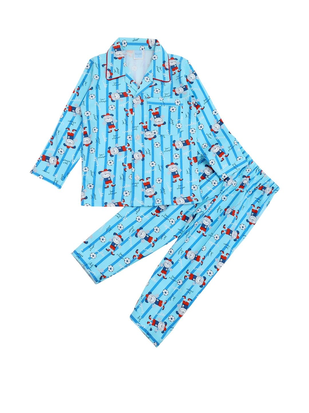 Thelittlebunny Unisex Kids Cotton Printed Night Suit