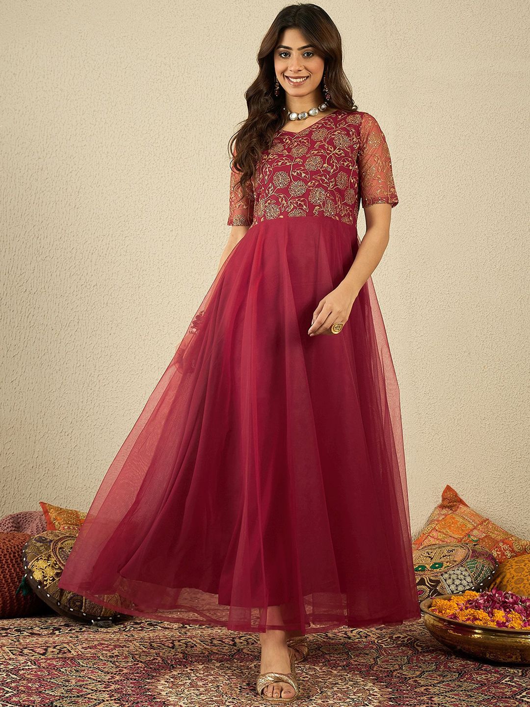 Buy KALINI Ethnic Motifs Embroidered Sequinned Georgette Fit & Flare Maxi Ethnic Dress - Ethnic Dresses for Women 30712639 | Myntra Buy KALINI Ethnic Motifs Embroidered Sequinned Georgette Fit & Flare Maxi Ethnic Dress - Ethnic Dresses for Women 30712639 | Myntra