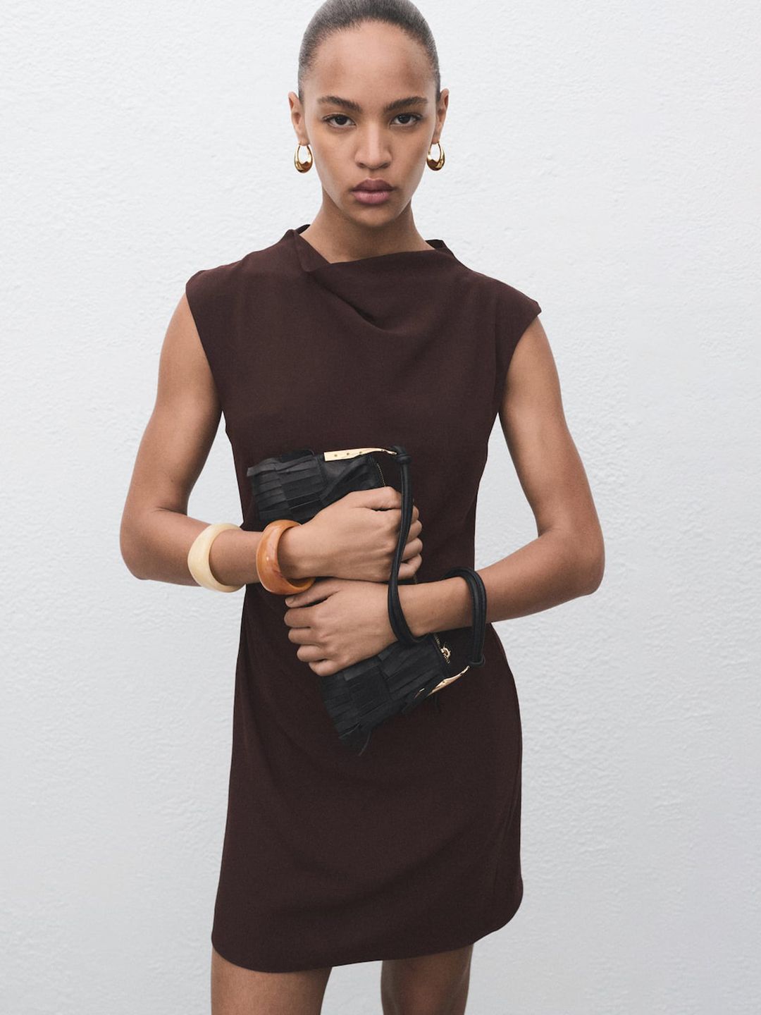 Cowl Neck Sheath Mini Dress