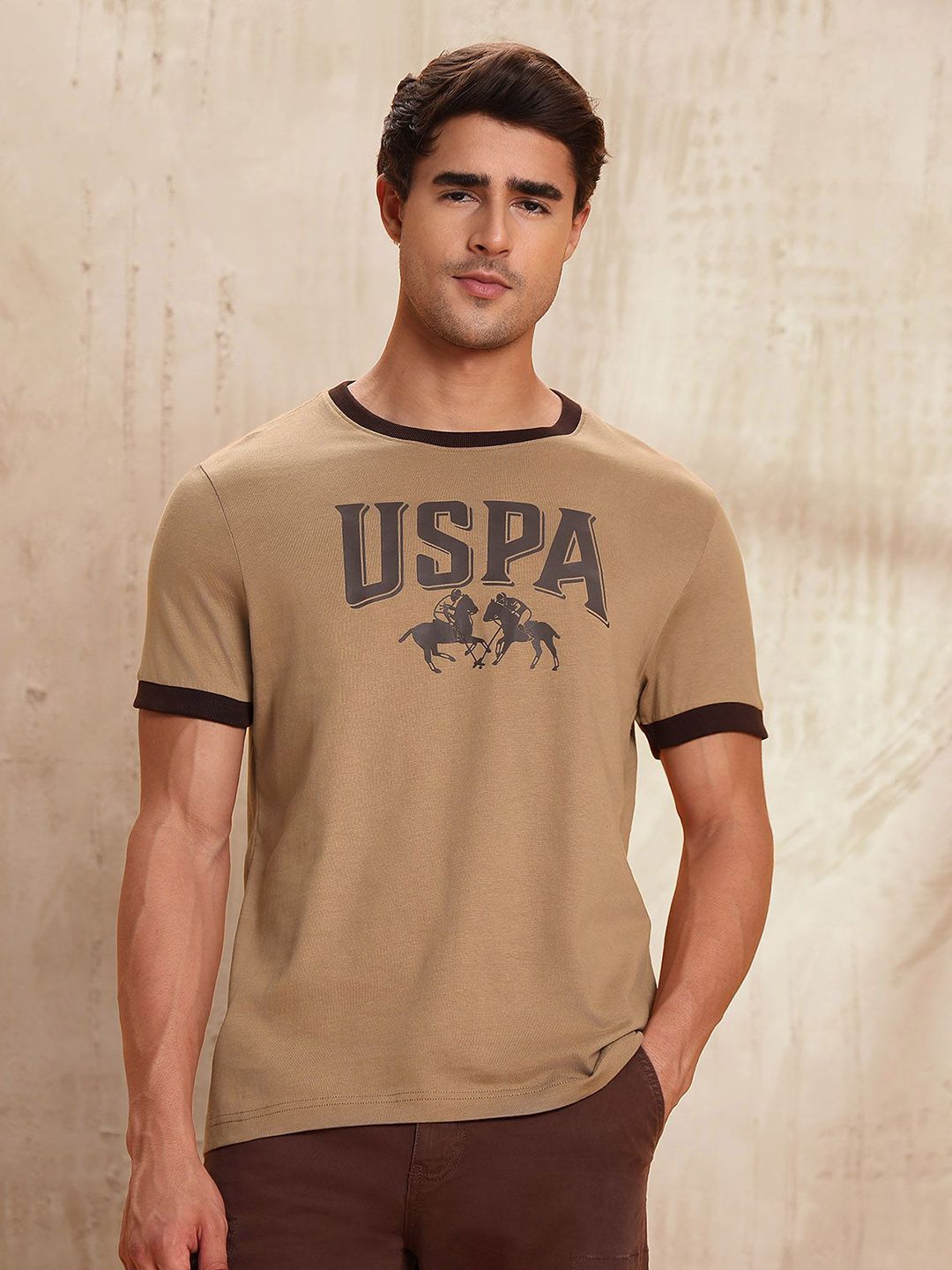 U.S. Polo Assn. Denim Co. Men Pure Cotton Brand Printed T-shirt