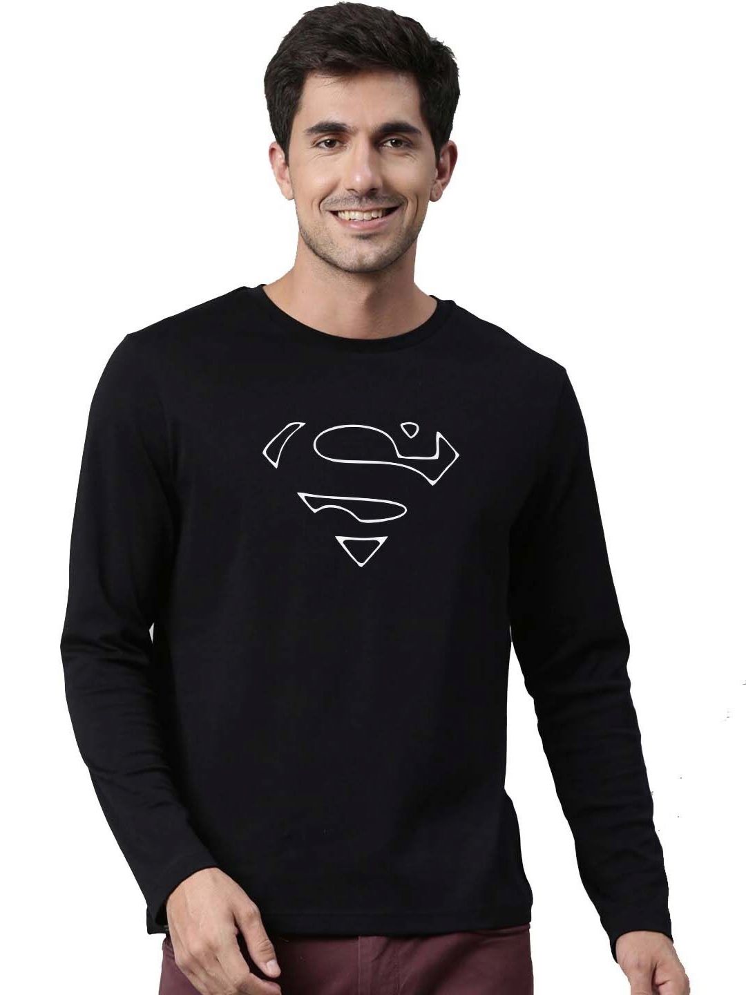 Organic Chics Men Superman Graphic Round Neck T-shirt