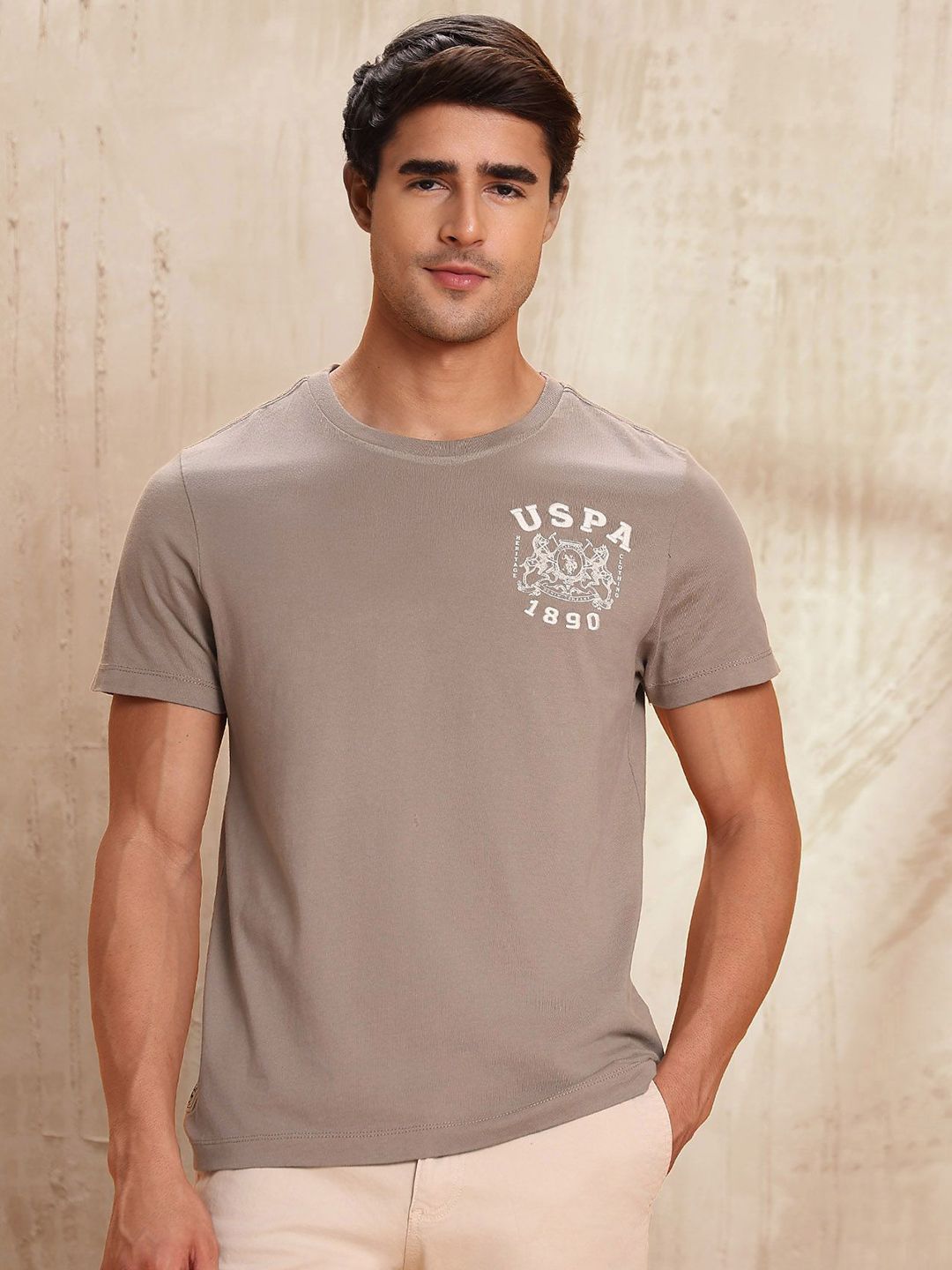 U.S. Polo Assn. Denim Co. Men Pure Cotton Brand Printed T-shirt