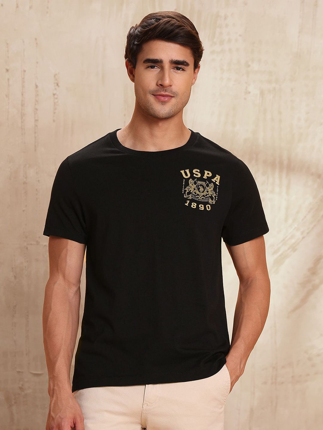 U.S. Polo Assn. Denim Co. Men Pure Cotton Brand Printed T-shirt