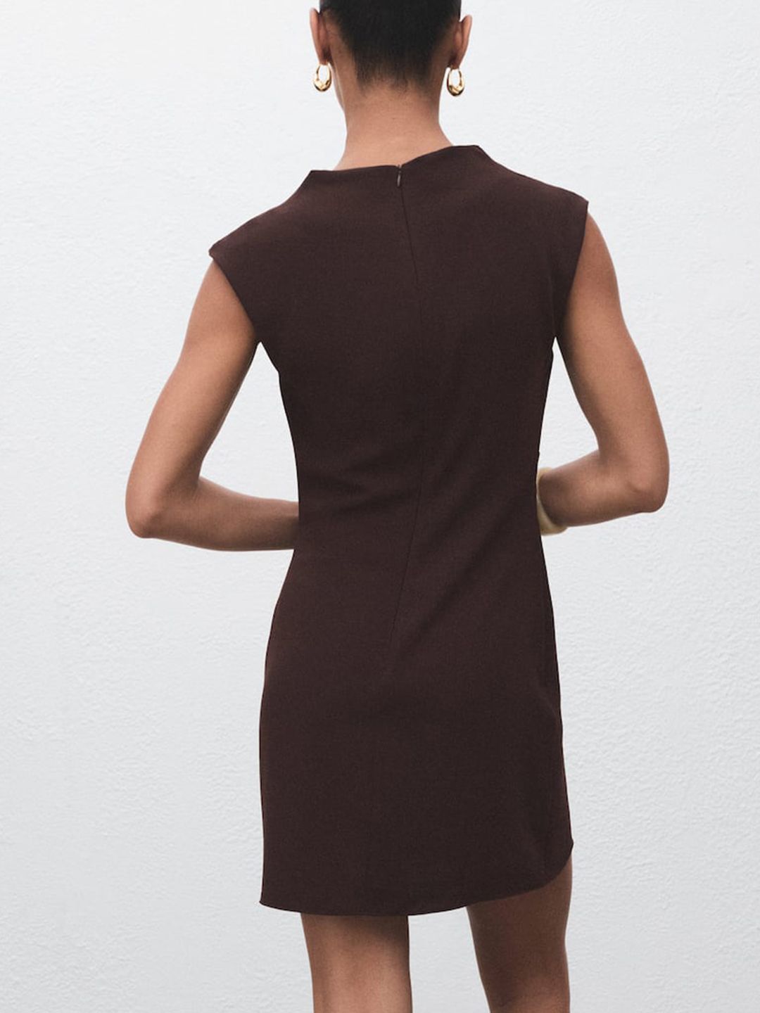 Cowl Neck Sheath Mini Dress