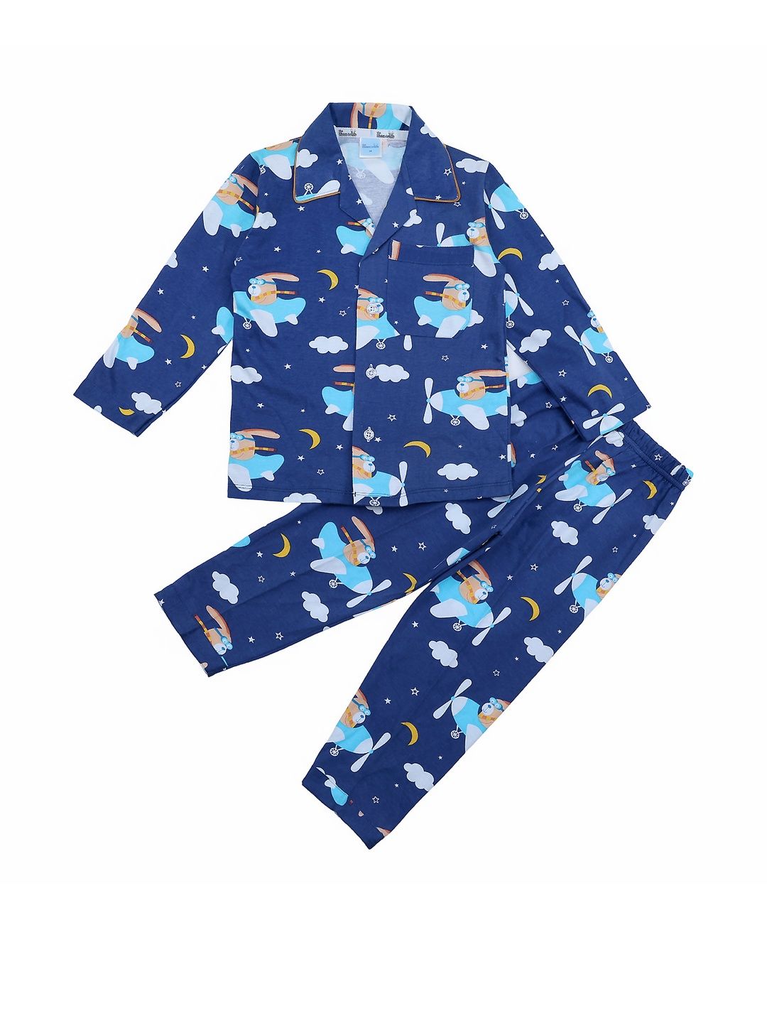 Thelittlebunny Unisex Kids Printed Night suit