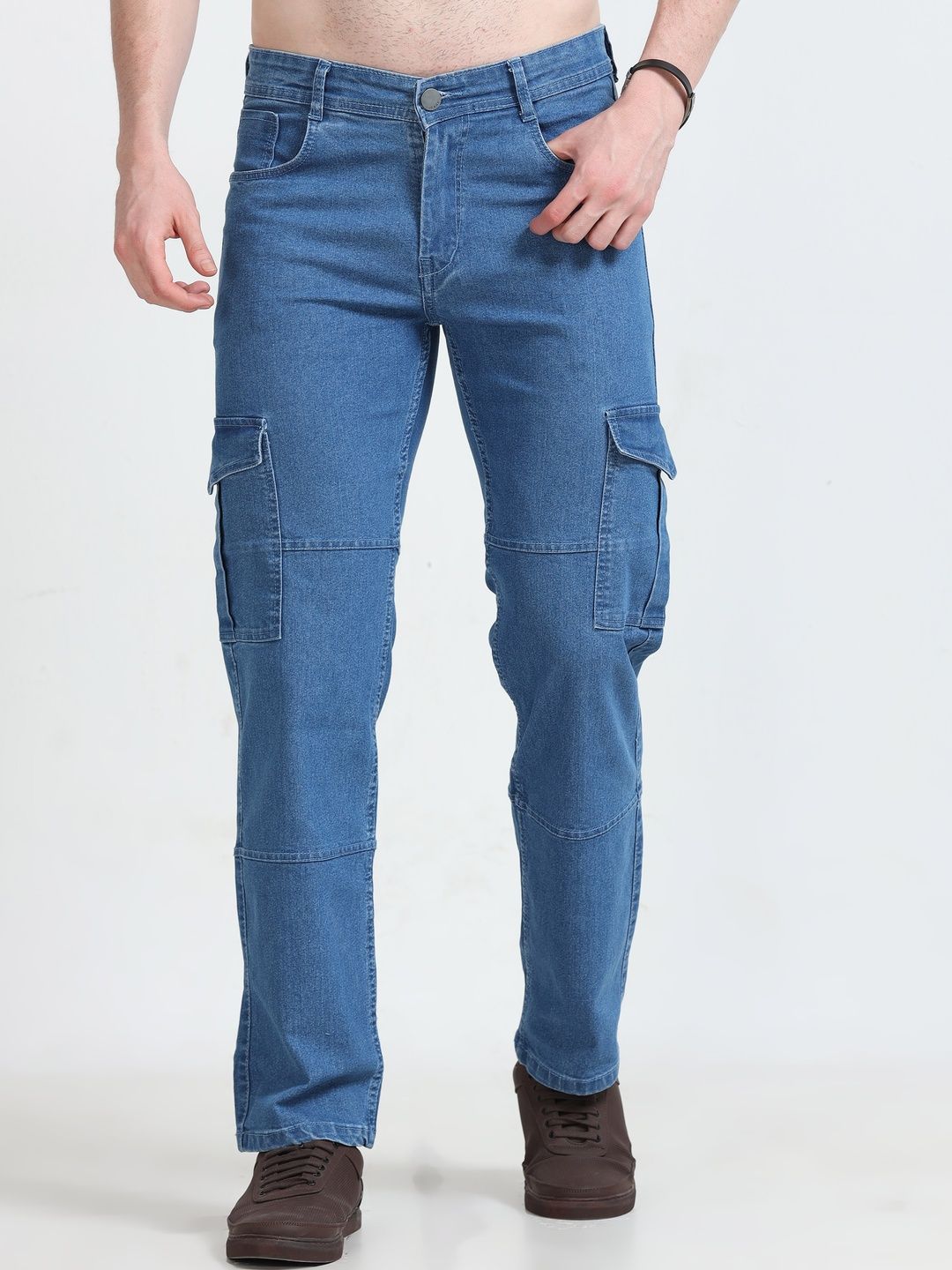 Kolor Fusion Men Blue Cotton Loose Relaxed Fit Mid-Rise Stretchable Jeans