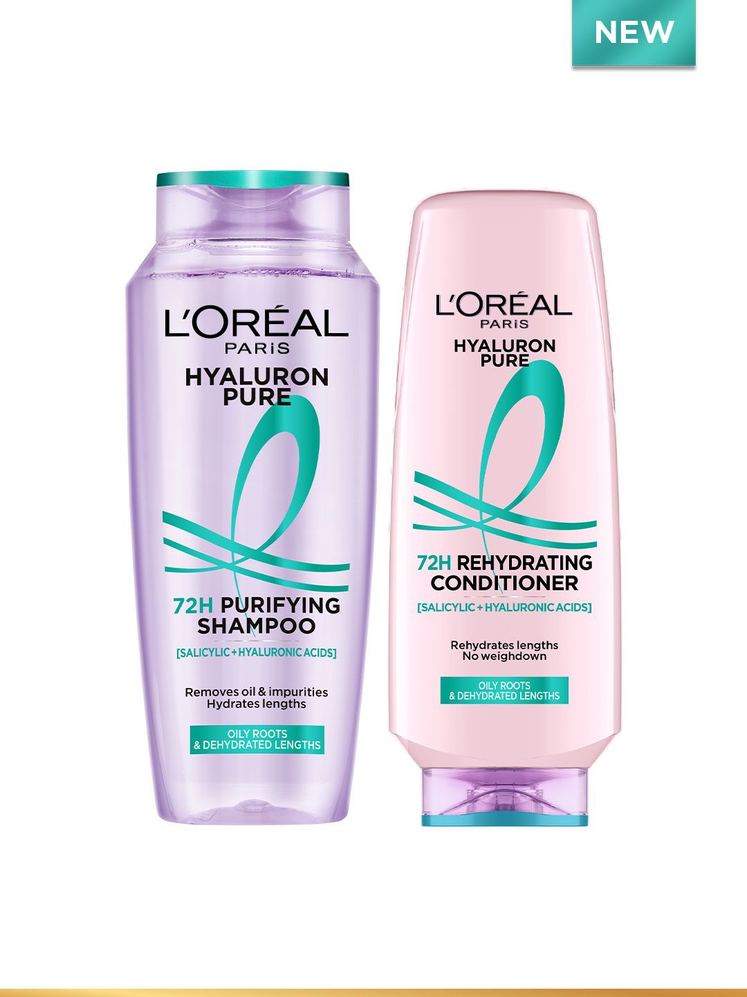 LOreal LOreal Set Of Hyaluron Pure 72H Rehydrating Shampoo & Conditioner - 515ml