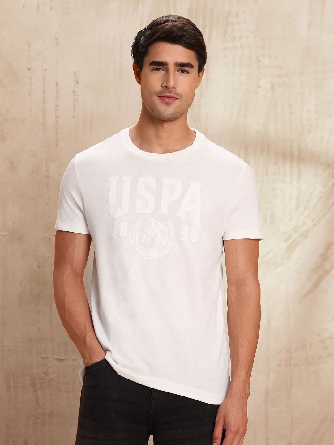 U.S. Polo Assn. Denim Co. Men Brand Embossed Muscle Fit Cotton T-shirt