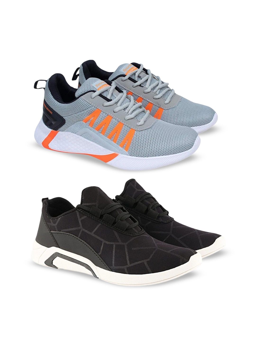 BIRDE Men Pack of 2 Woven Design Sneakers