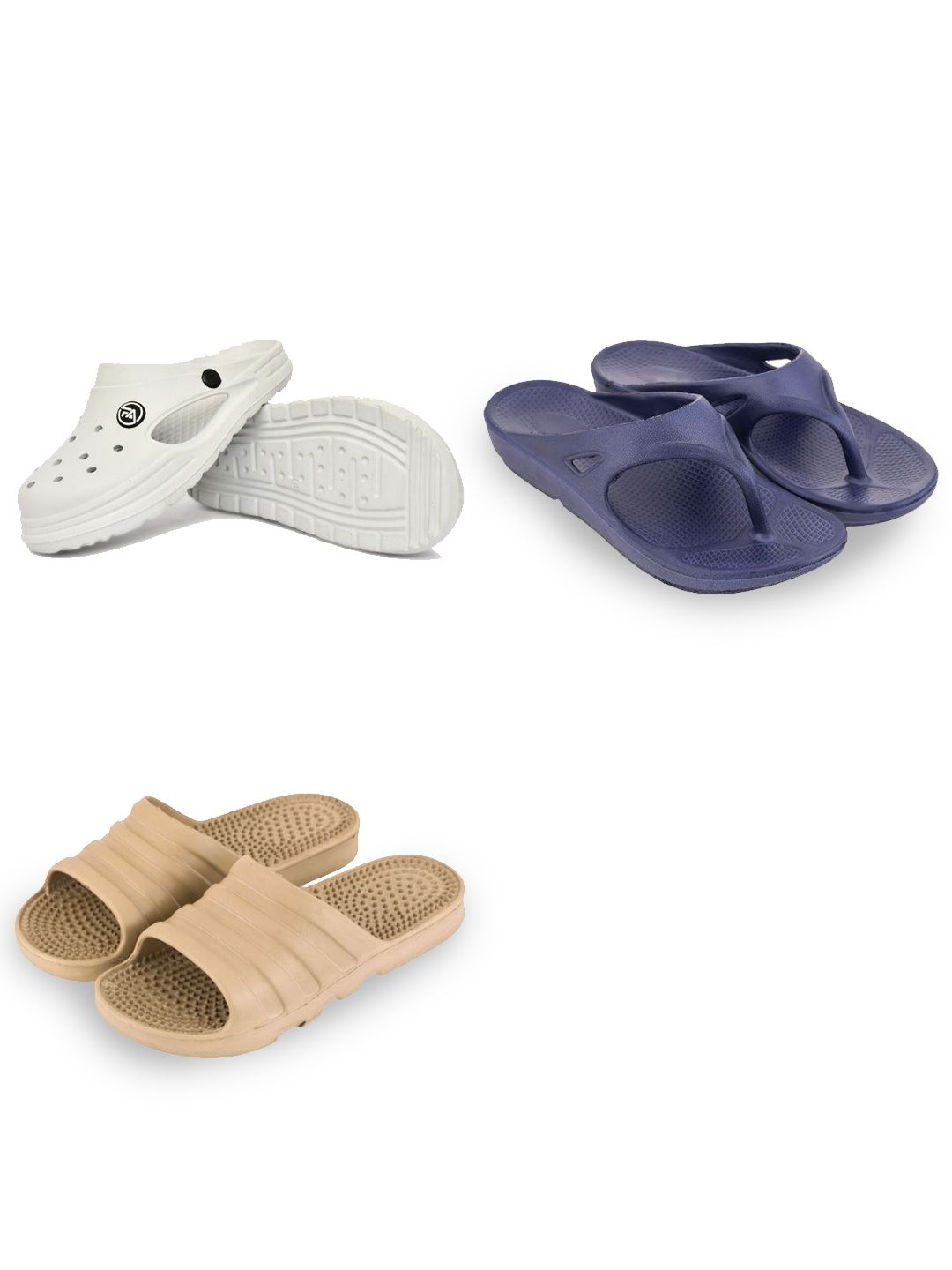 Feel alive Men Set of 3 Solid Casual Flip Flops