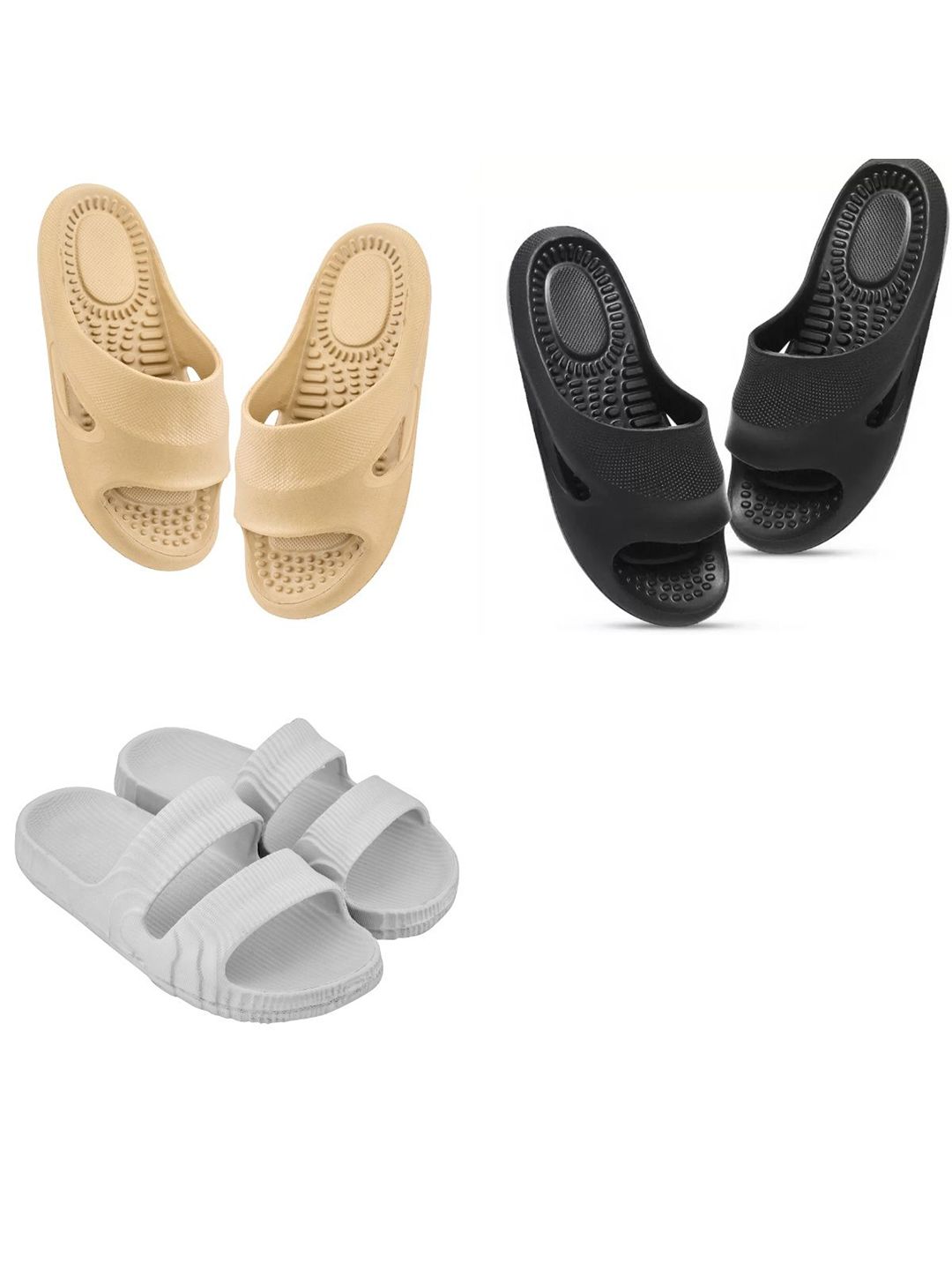 Feel alive Men Set of 3 Ultra-Comfortable Lightweight Flip Flops
