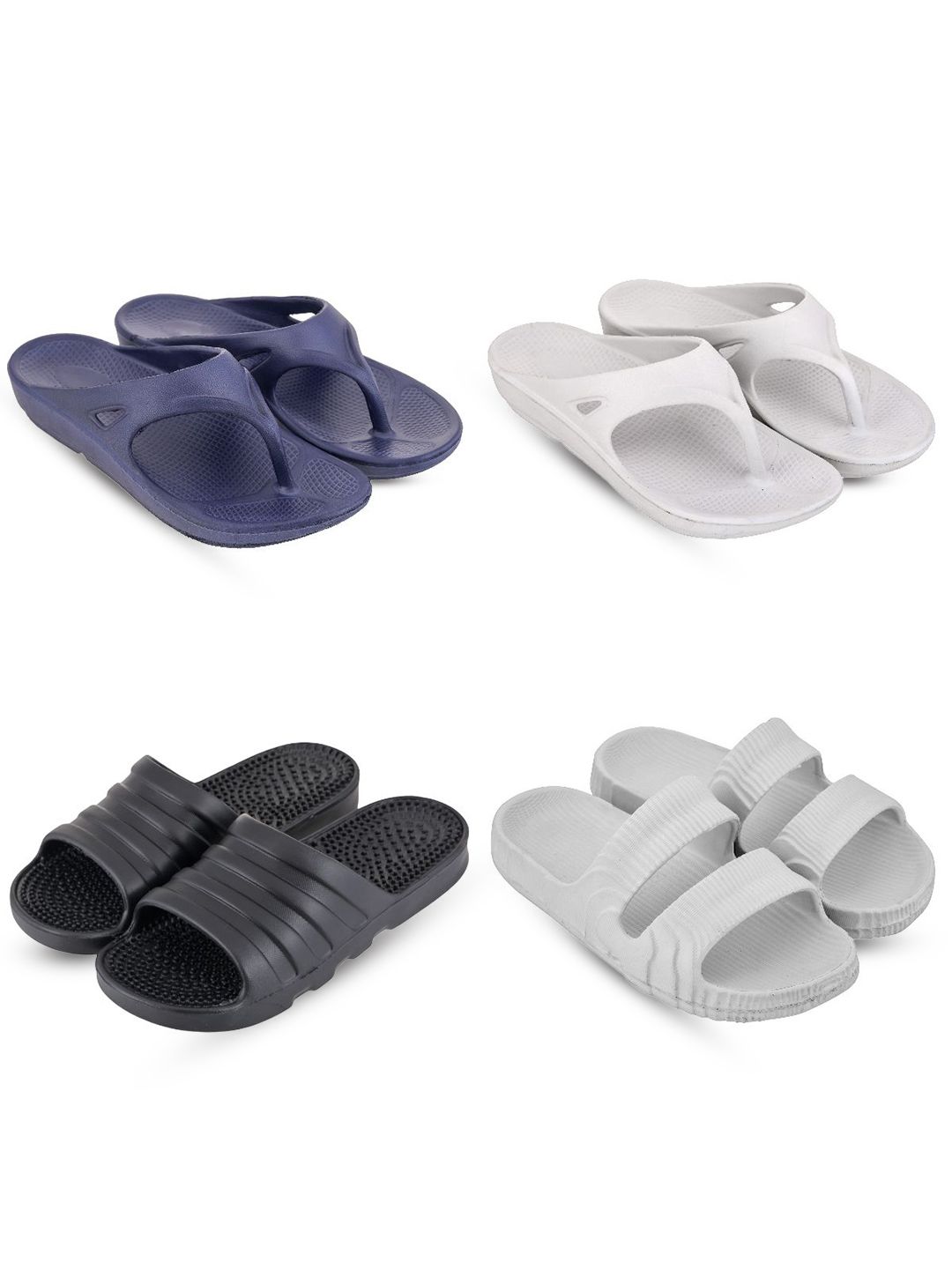 Feel alive Set Of 4 Ultra-Comfortable & Lightweight Thong Flip-Flops