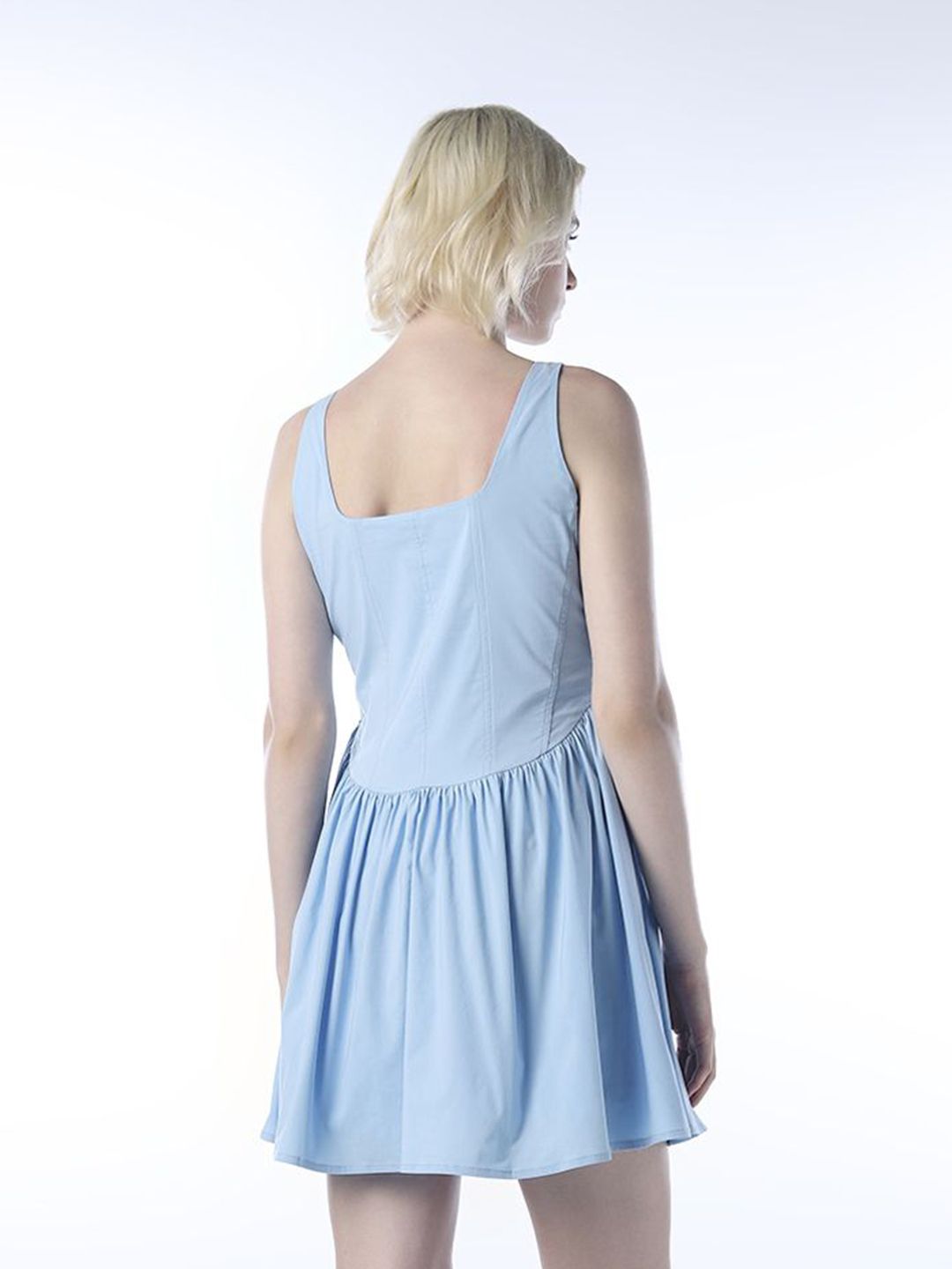 Square Neck Fit & Flare Mini Dress with Jacket