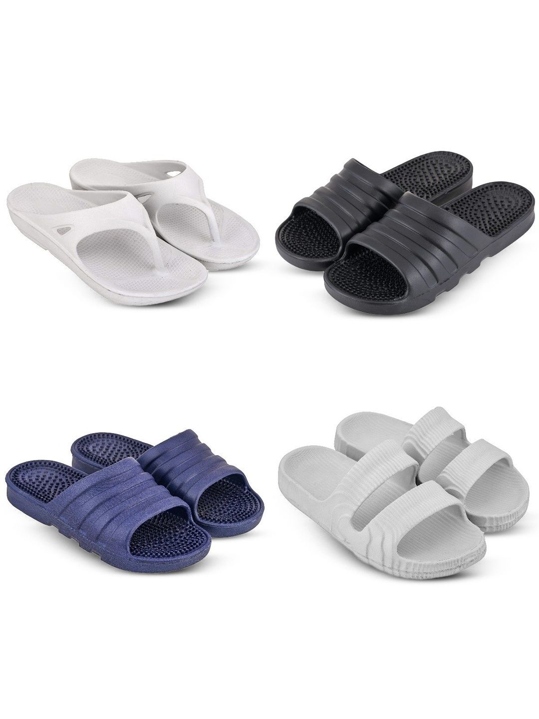 Feel alive Men Set of 4 Lightweight Flip Flops
