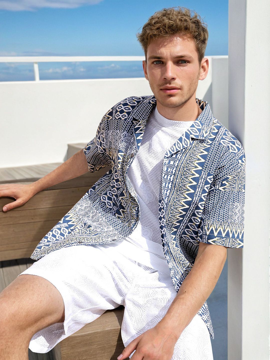 The Indian Garage Co Men Relaxed Fit Indie Printed Resortwear Shirt