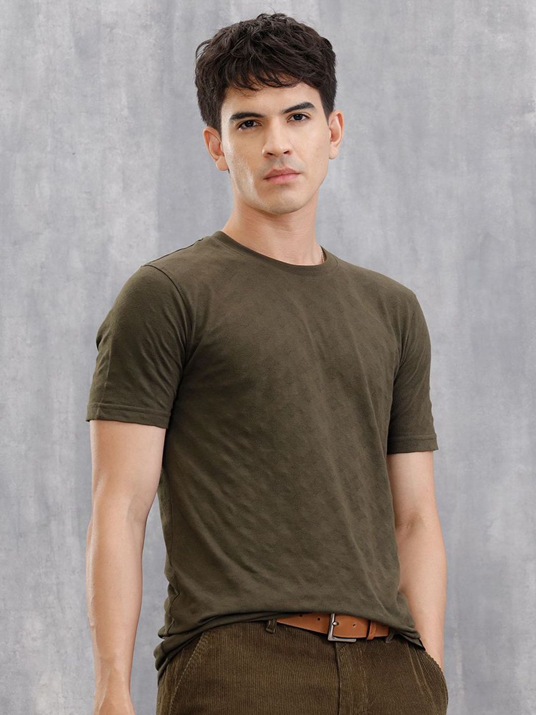 WROGN Cotton Round Neck Slim Fit T-shirt