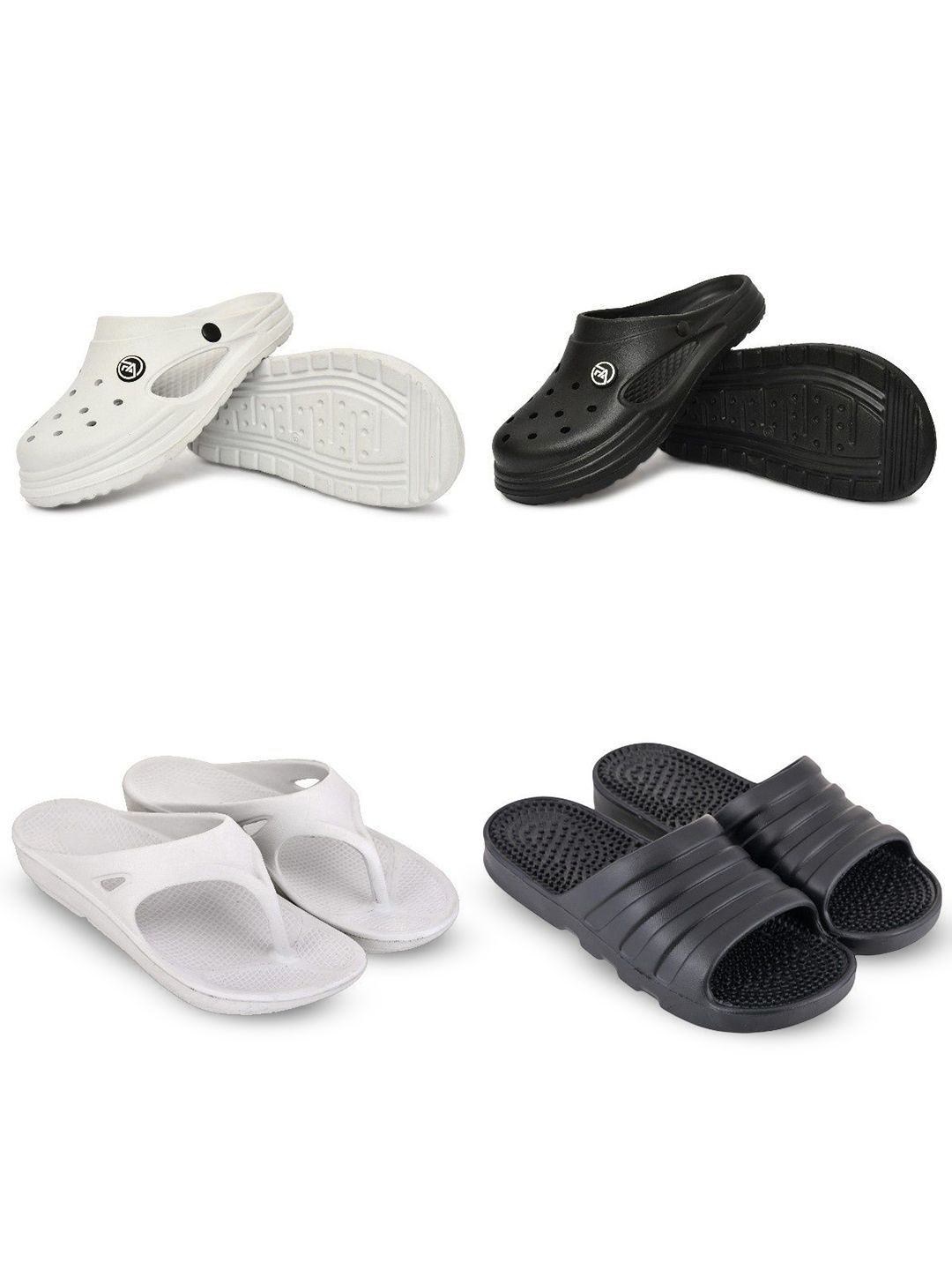 Feel alive Men Set of 4 Ultra-Comfortable Lightweight Clogs