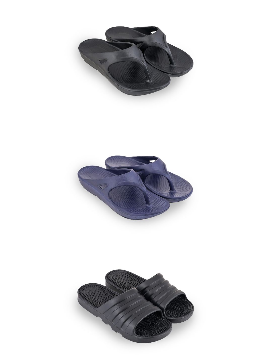 Feel alive Men Set of 3 Ultra-Comfortable Lightweight Flip- Flops