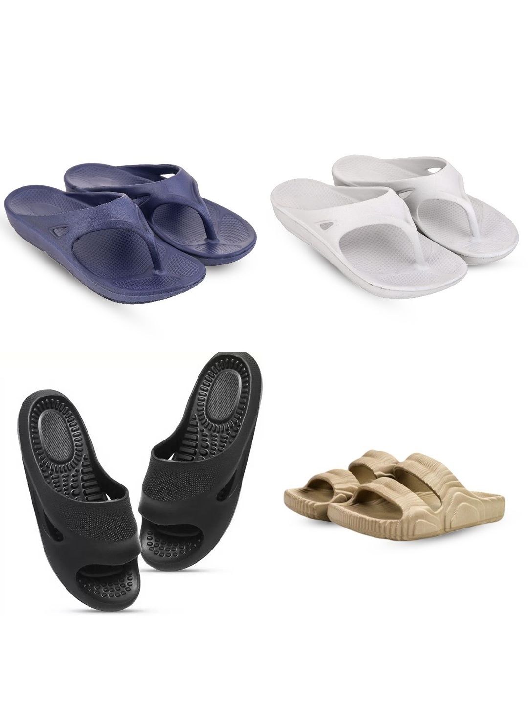 Feel alive Men Set Of 4 Lightweight Flip Flops