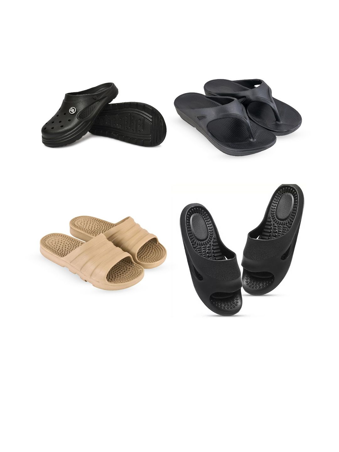 Feel alive Men Set of 4 Striped Clogs
