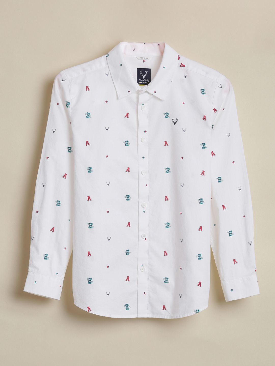 Allen Solly Junior Allen Solly Junior Boys Conversational Printed Spread Collar Pure Cotton Casual Shirt