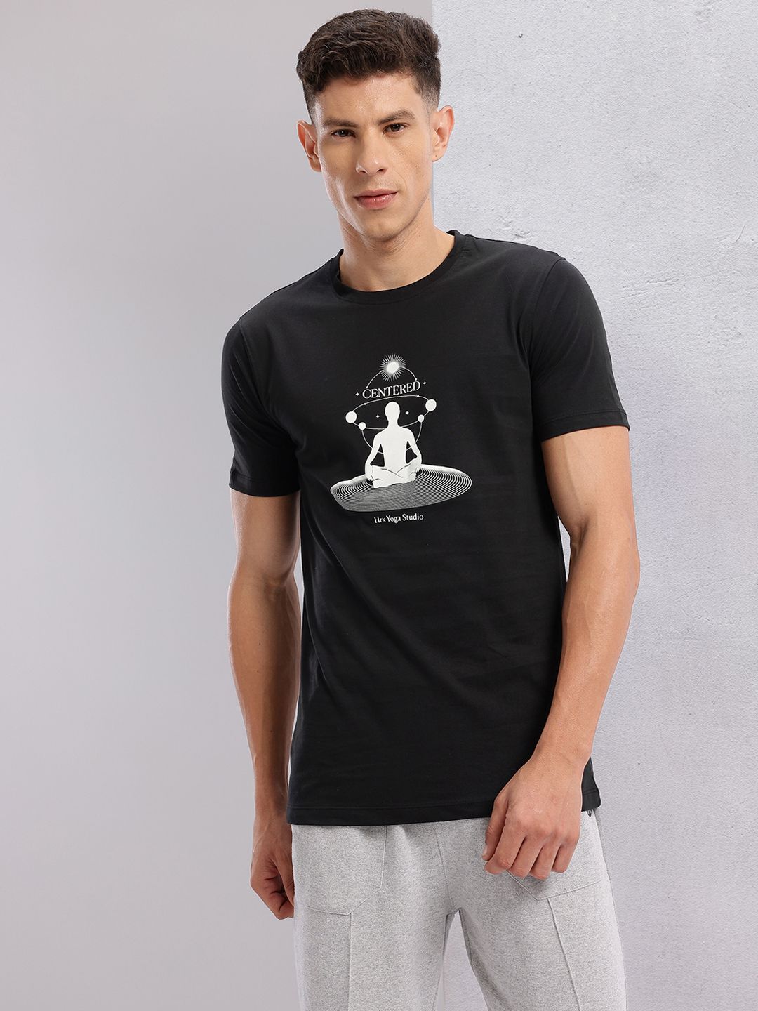 HRX by Hrithik Roshan Printed Pure Cotton Yoga T-shirt