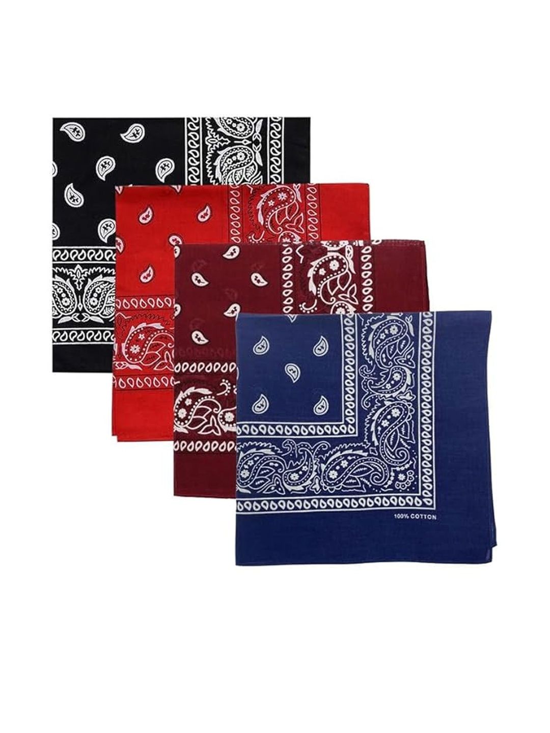 Navkar Crafts Unisex Pack of 4 Paisley  Printed Bandana Headbands