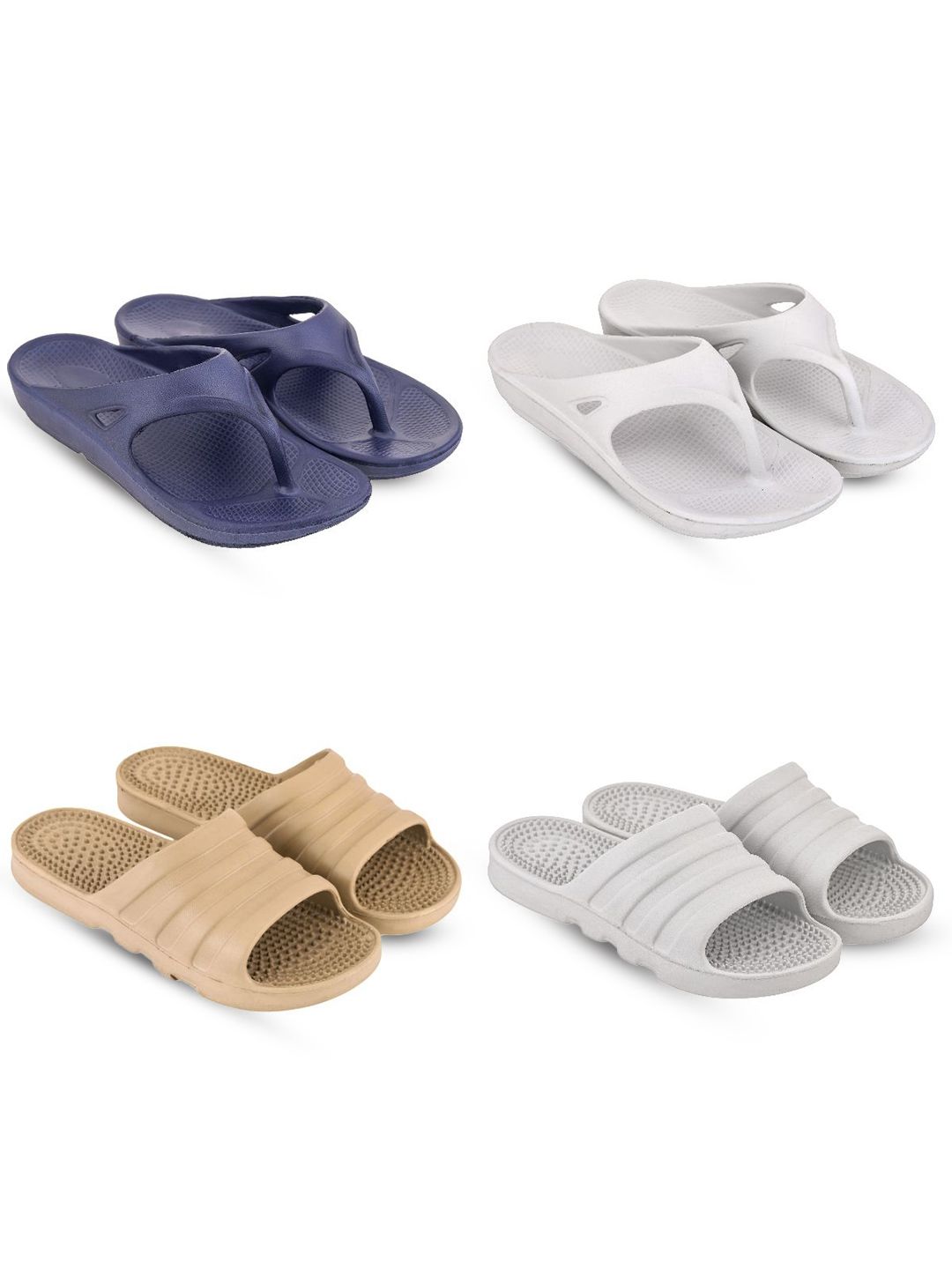 Feel alive Men Set of 4 Lightweight Flip Flops