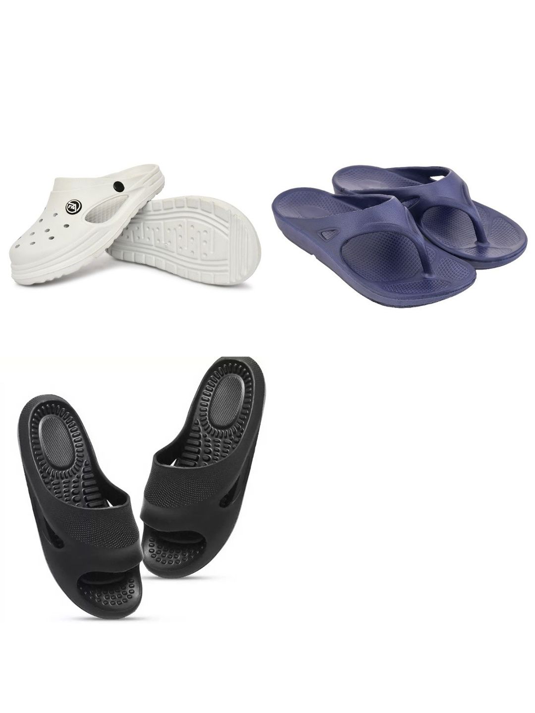 Feel alive Men Set Of 3 Ultra-Comfortable Lightweight Flip Flops