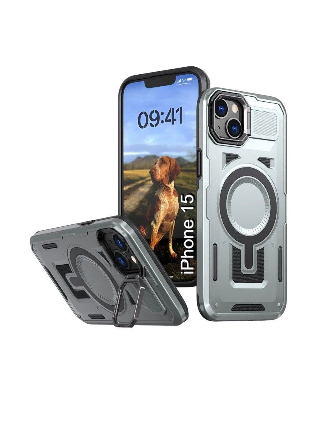 Luxury Kase Rugged Shockproof Magnetic iPhone 15 Back Case Mobile Accessories