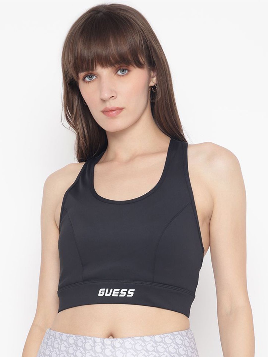 GUESS Women Scoop Neck Sleeveless Crop Top