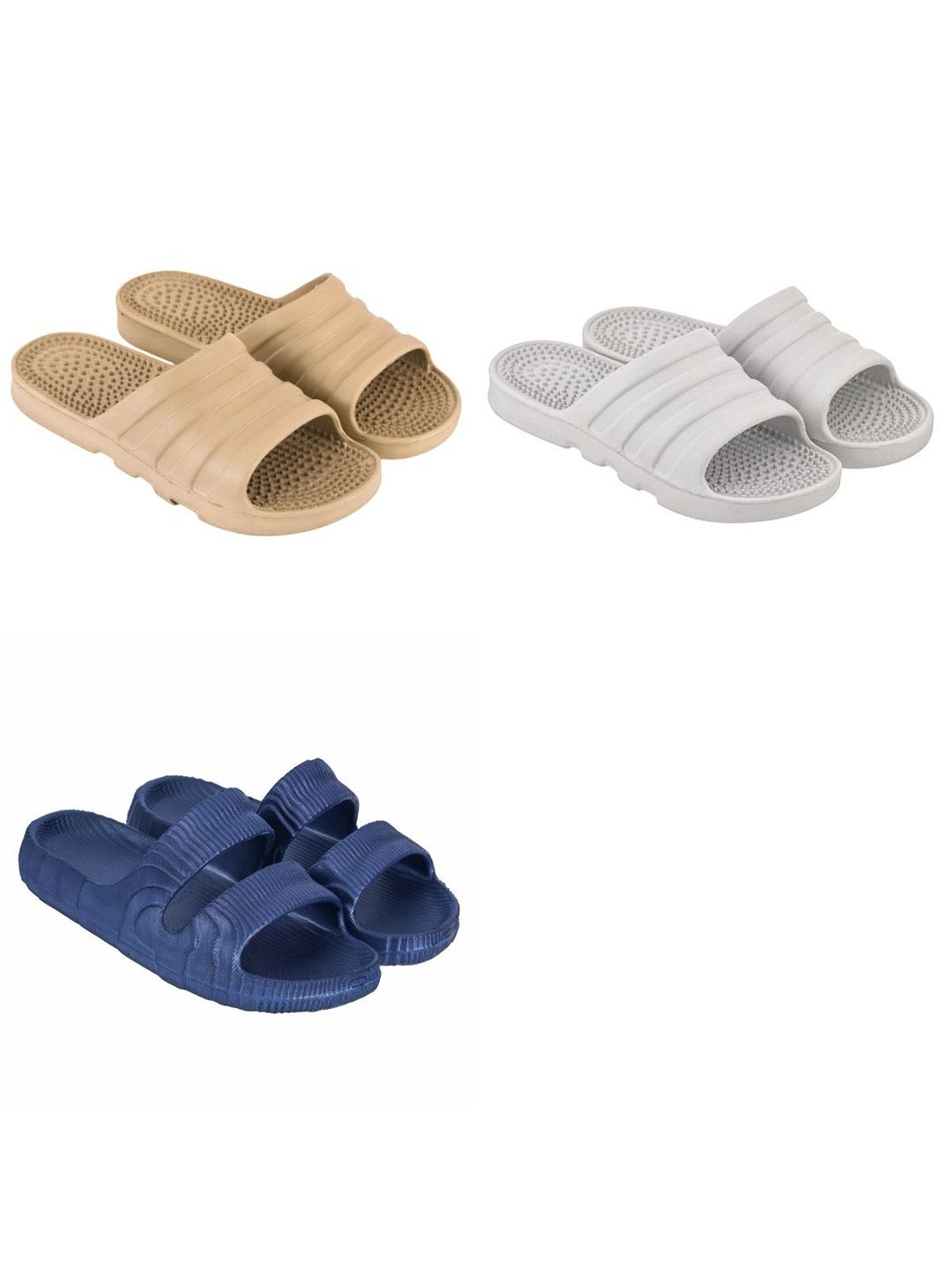 Feel alive Set of 3 Men Ultra-Comfortable Lightweight Sliders