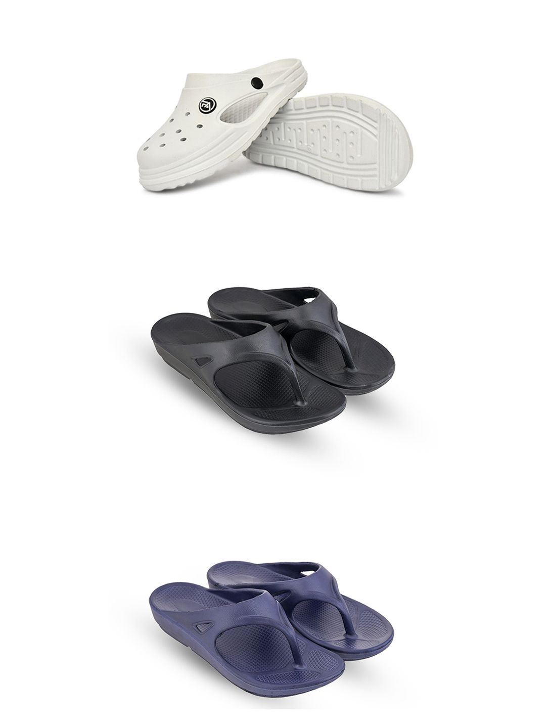 Feel alive Men Set Of 3 Self Design Clogs