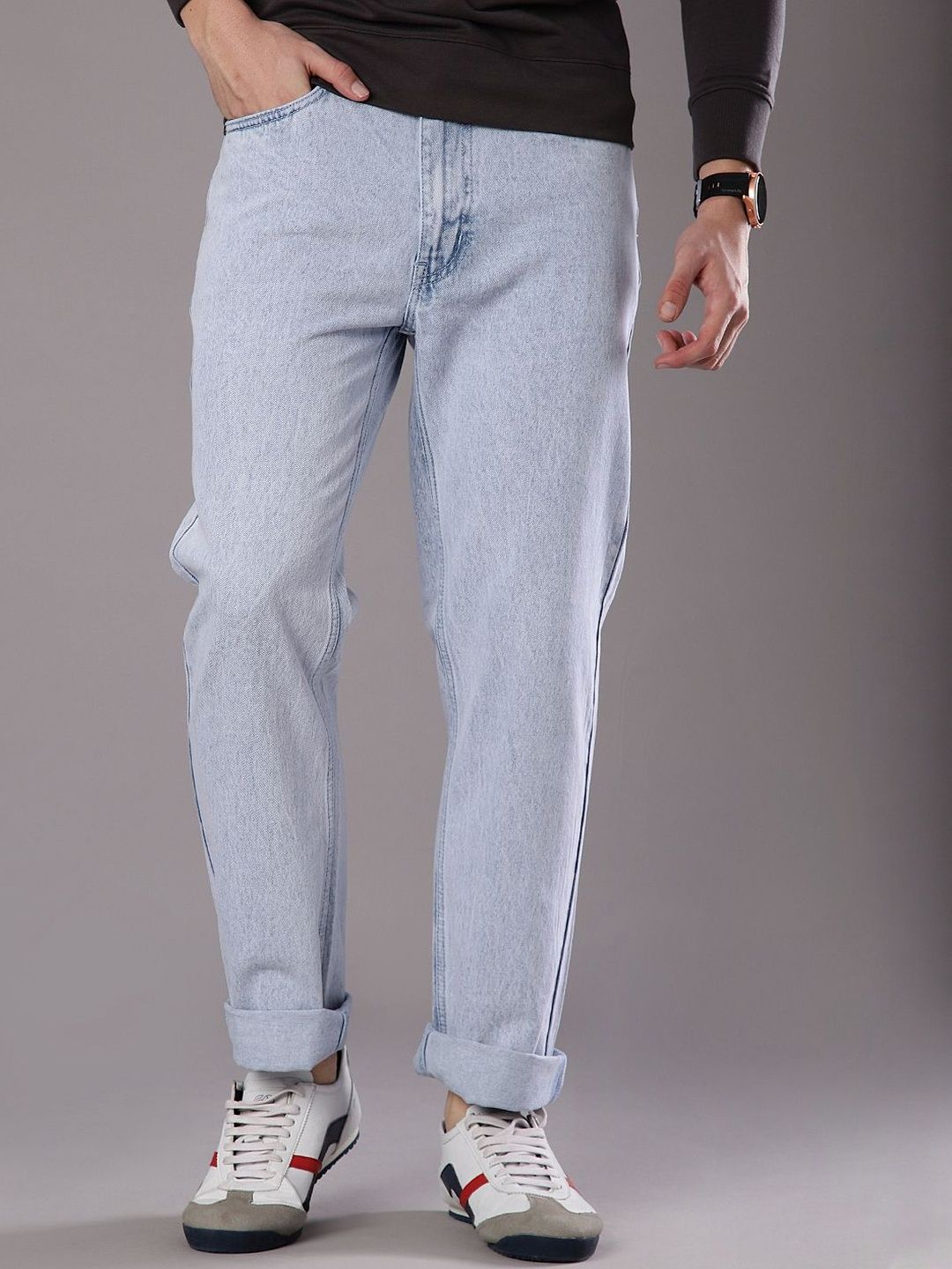 V-Mart Men Straight Fit Mid-Rise Clean Look Non Stretchable Jeans