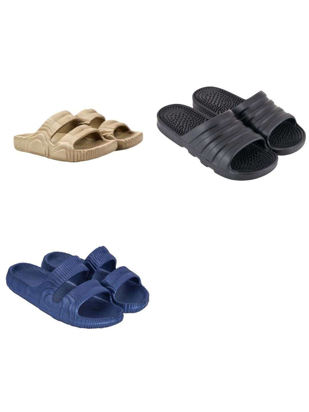 Feel alive Men Set Of 3 Ultra-Comfortable Lightweight Flip Flops