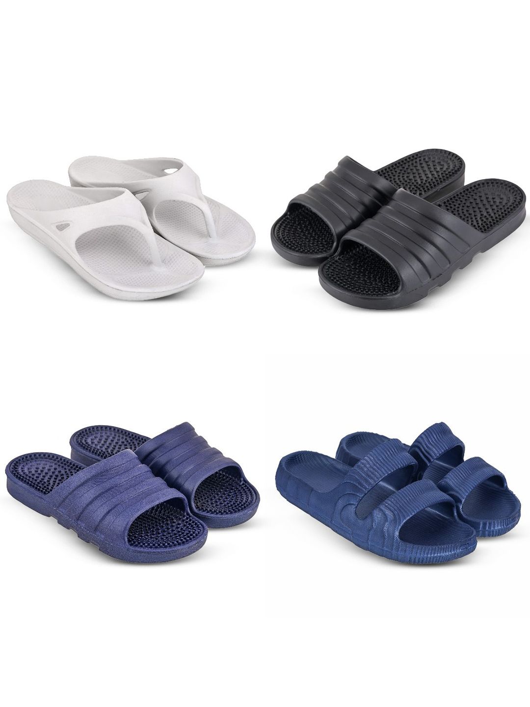 Feel alive Set Of 4 Ultra-Comfortable Lightweight Thong Flip-Flops