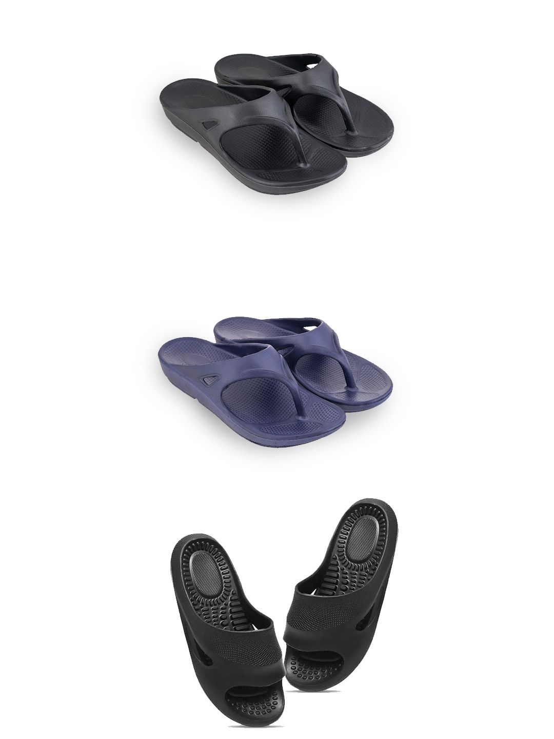 Feel alive Men Set Of 3 Ultra-Comfortable Lightweight Flip Flops