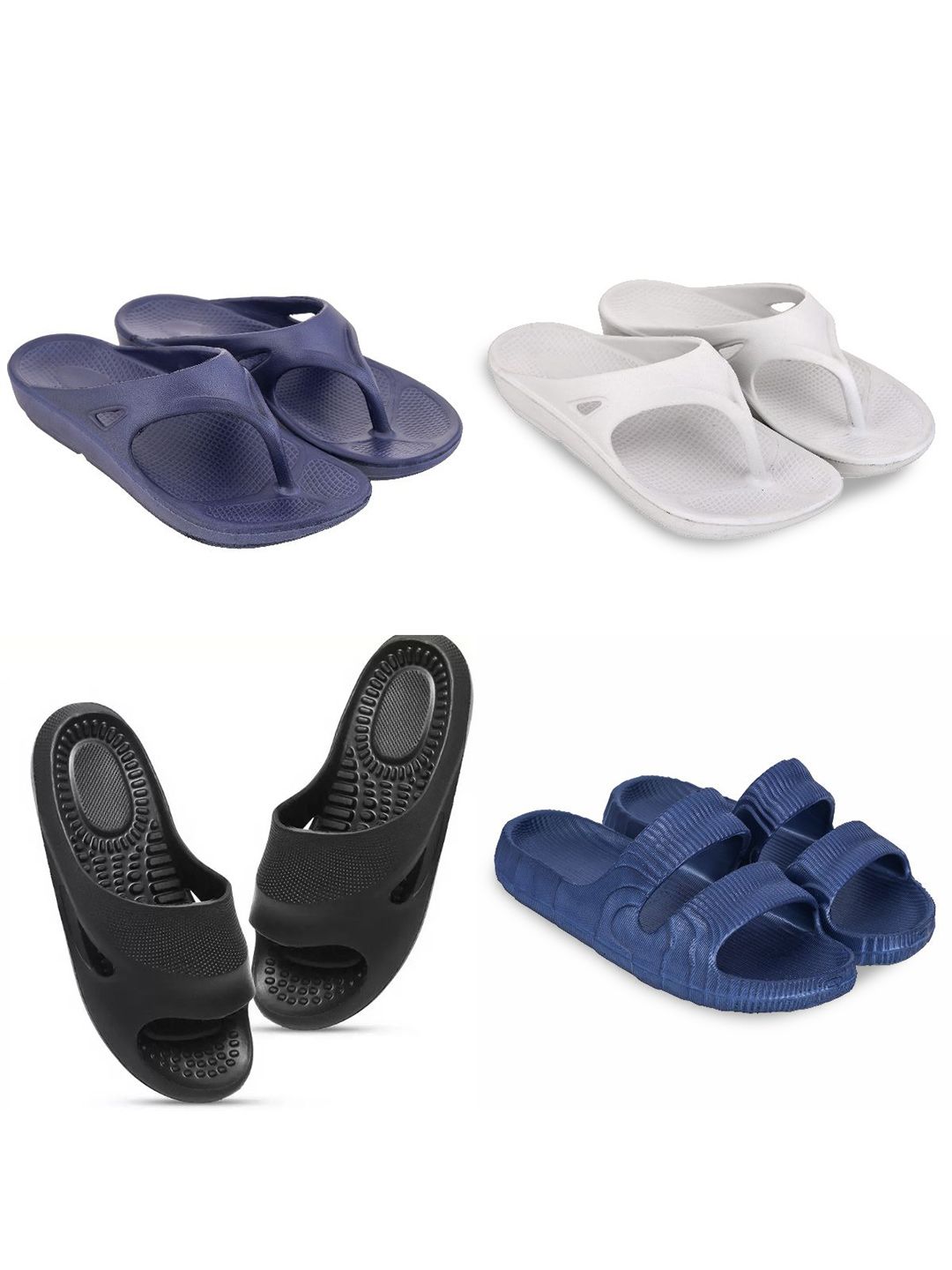 Feel alive Set of 4 Ultra-Comfortable Lightweight Thong Flip-Flops