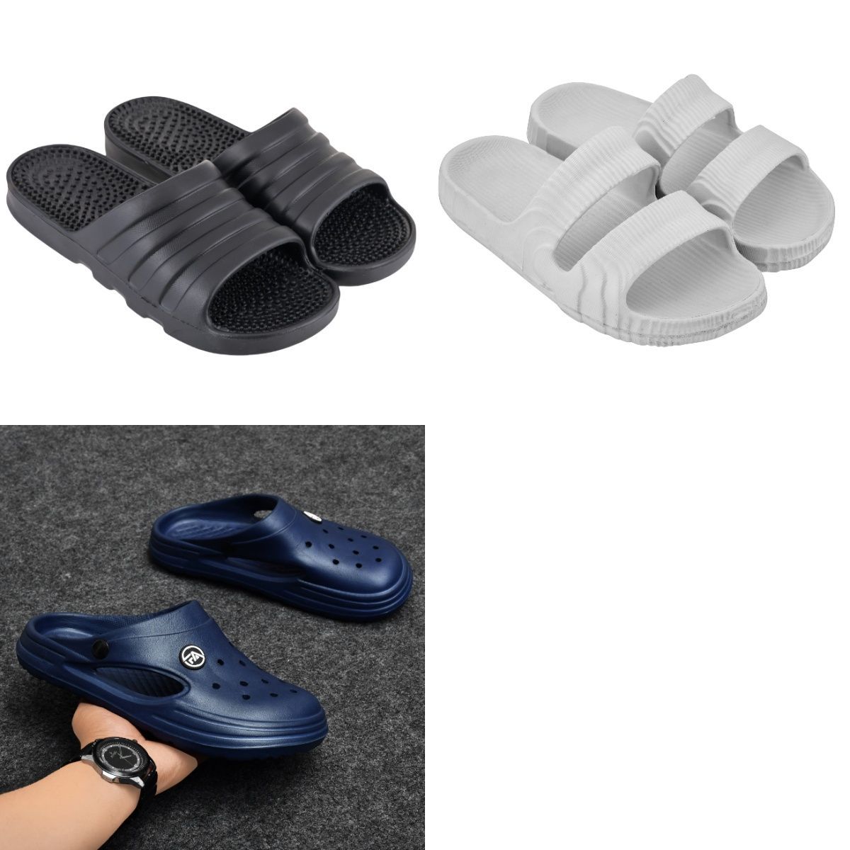 Feel alive Men Pack of 3 Ultra-Comfortable Lightweight EVA Flip Flops
