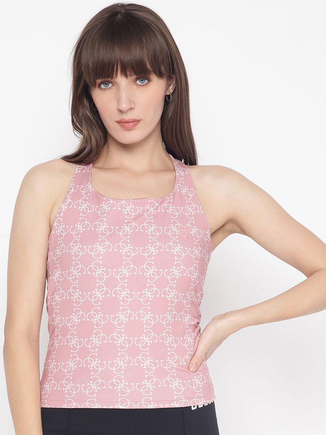 GUESS Abstract Printed Styled Back Top