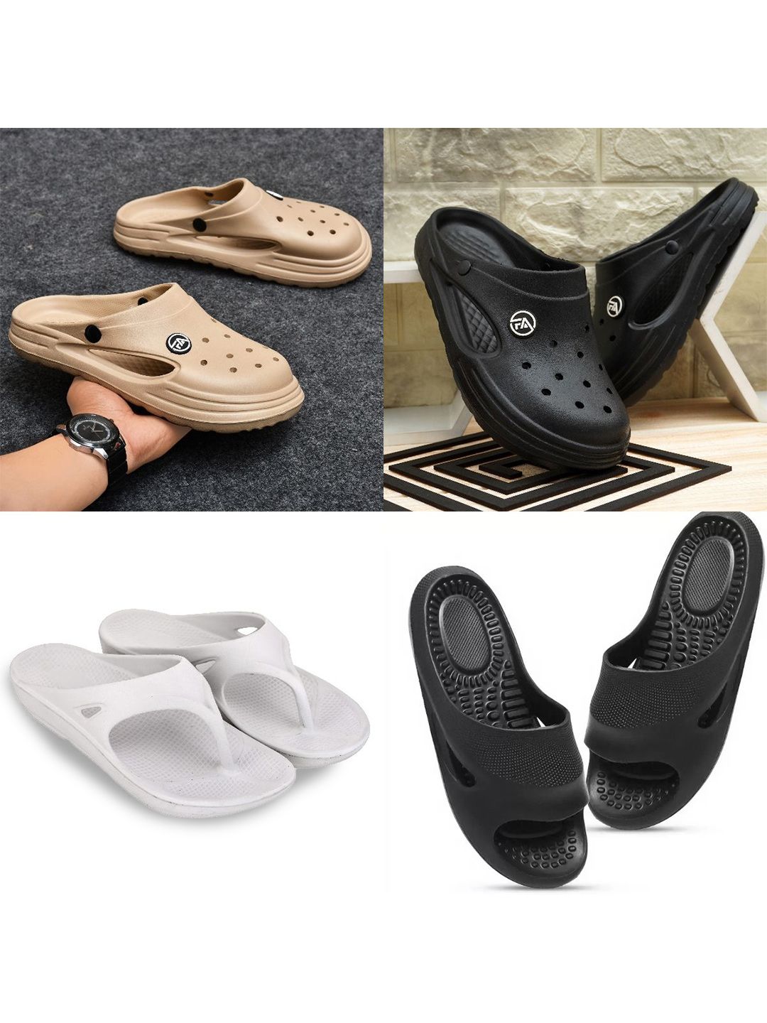 Feel alive Set Of 4 Ultra-Comfortable & Lightweight Clogs