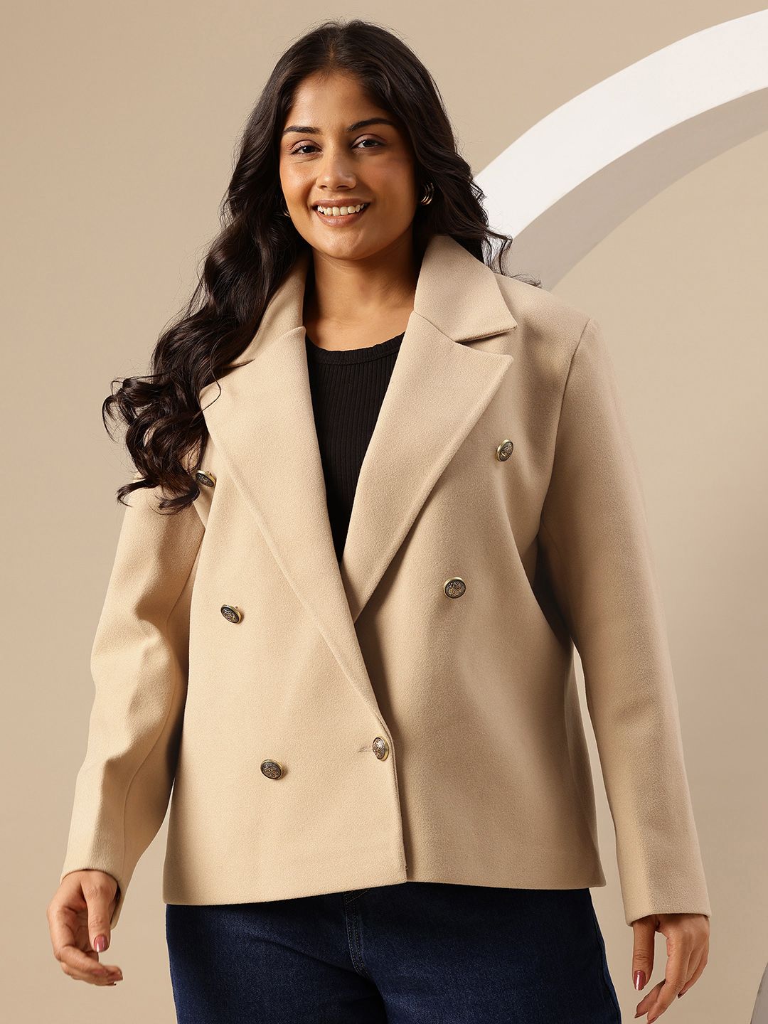 Buy Sztori Plus Size Double-Breasted Coat - Coats for Women