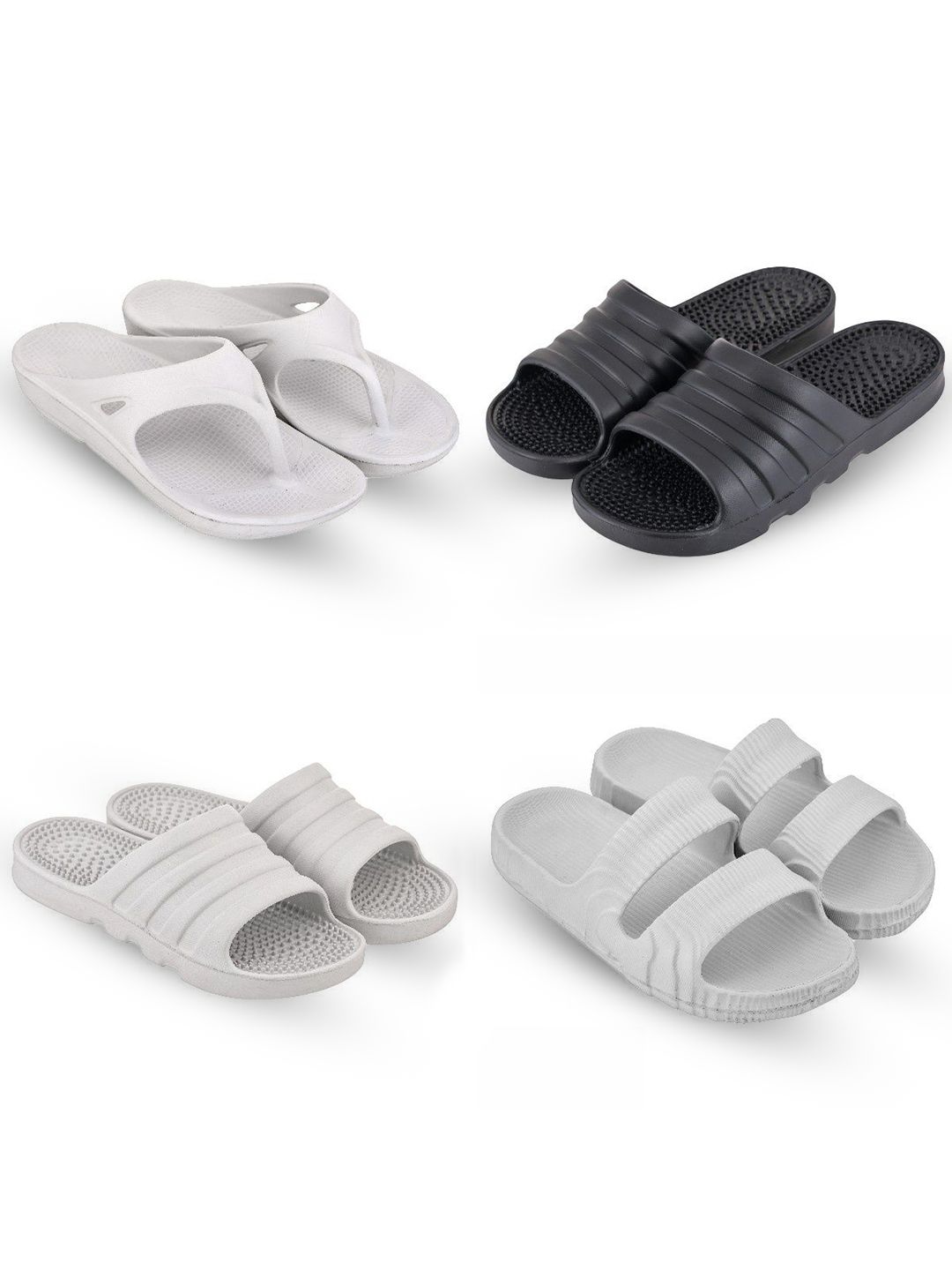 Feel alive Set Of 4 Ultra-Comfortable & Lightweight Thong Flip-Flops
