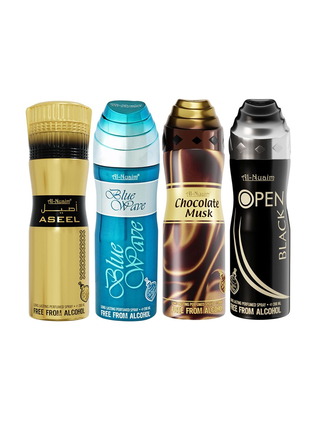 Al-Nuaim Set of 4 Long Lasting Alcohol Free Deodorant - 200 ml each