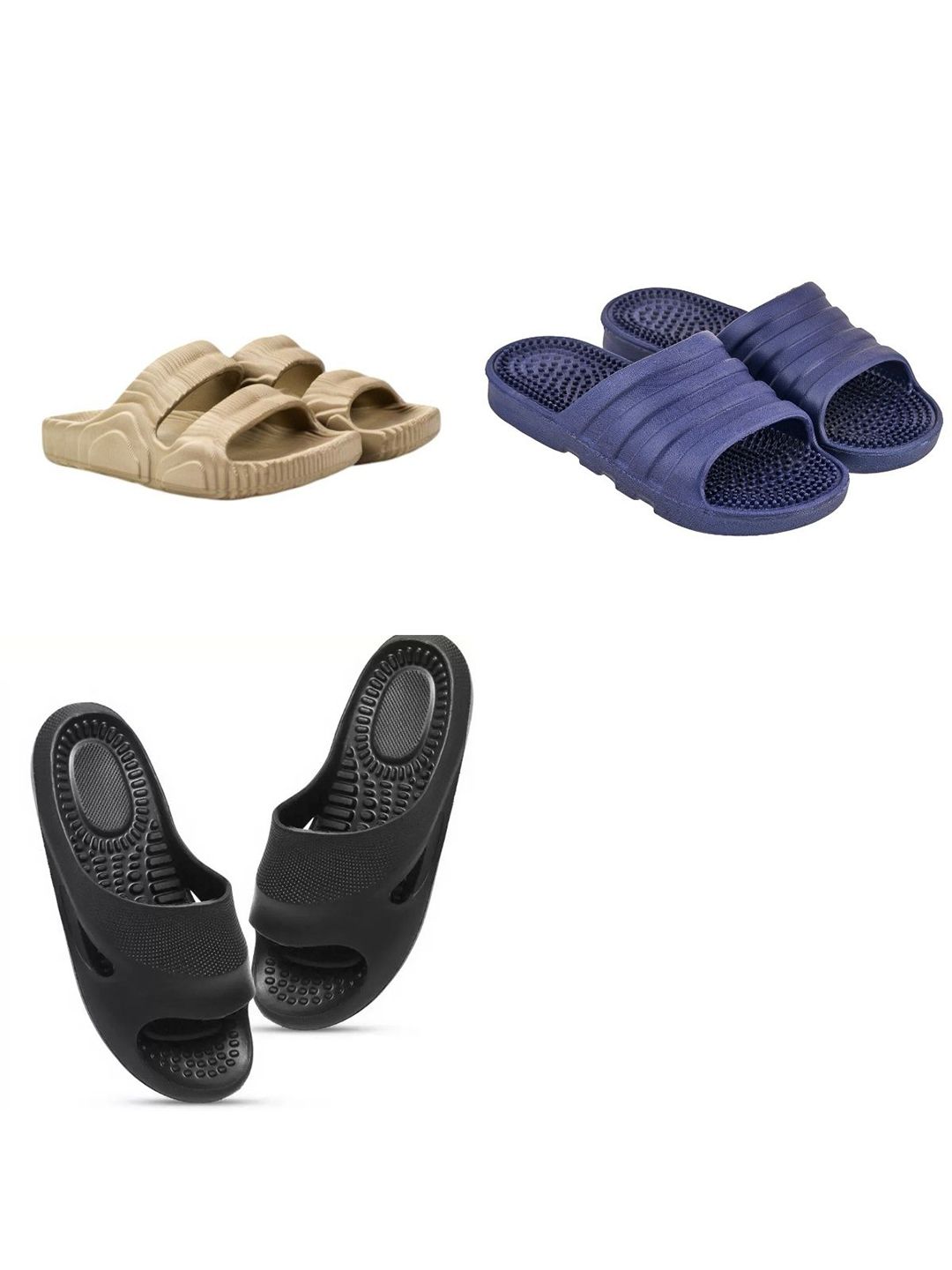 Feel alive Men Pack of 3 Ultra-Comfortable Lightweight EVA Flip Flops