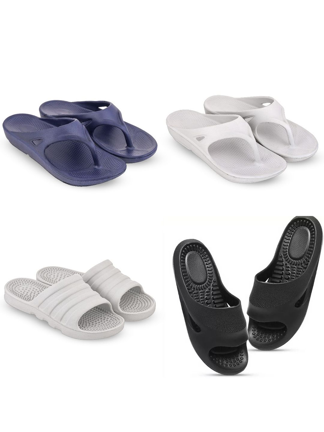 Feel alive Men Set of 4 Lightweight Flip Flops