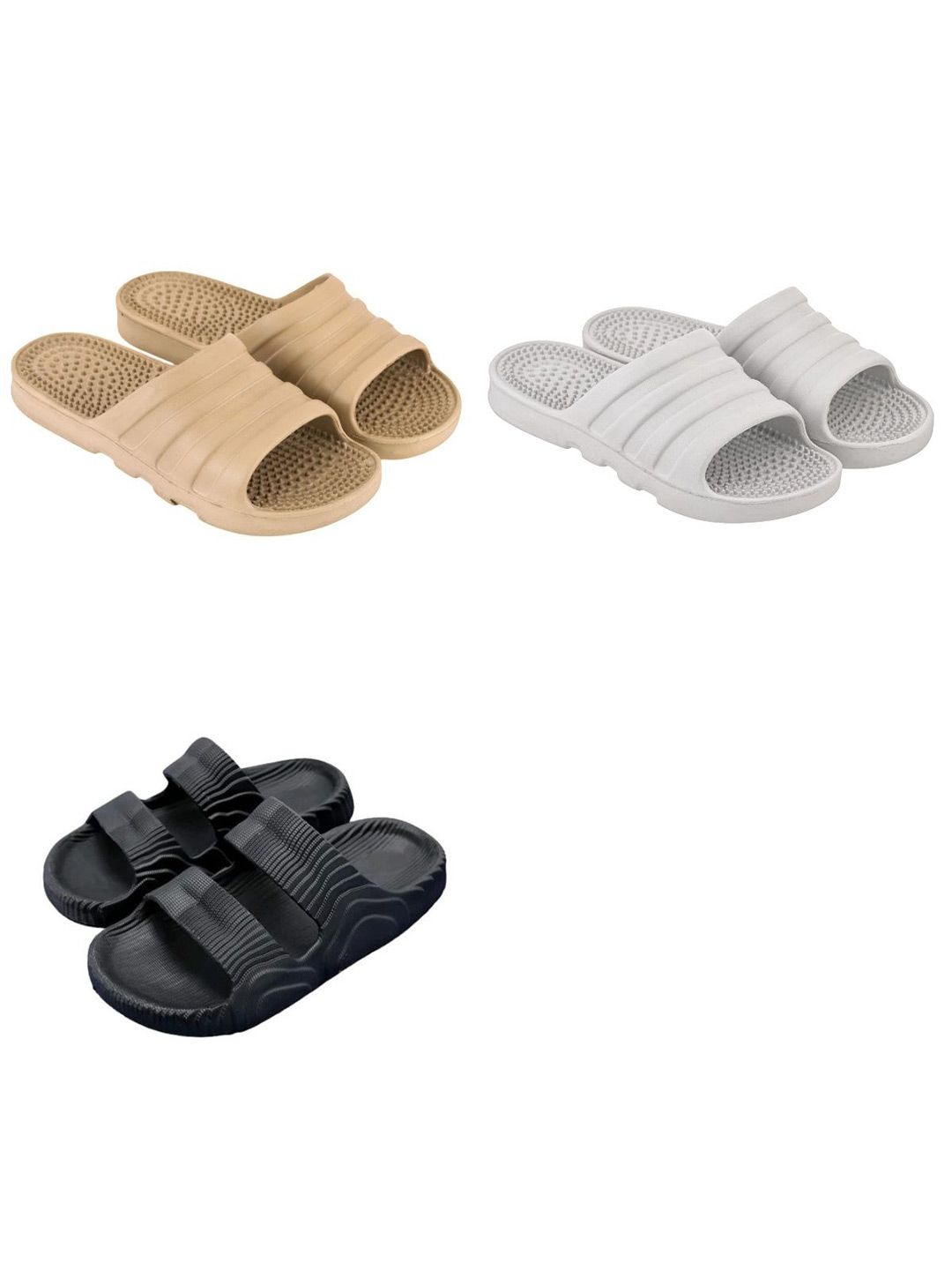 Feel alive Men Pack of 3 Solid Lightweight Flip Flops