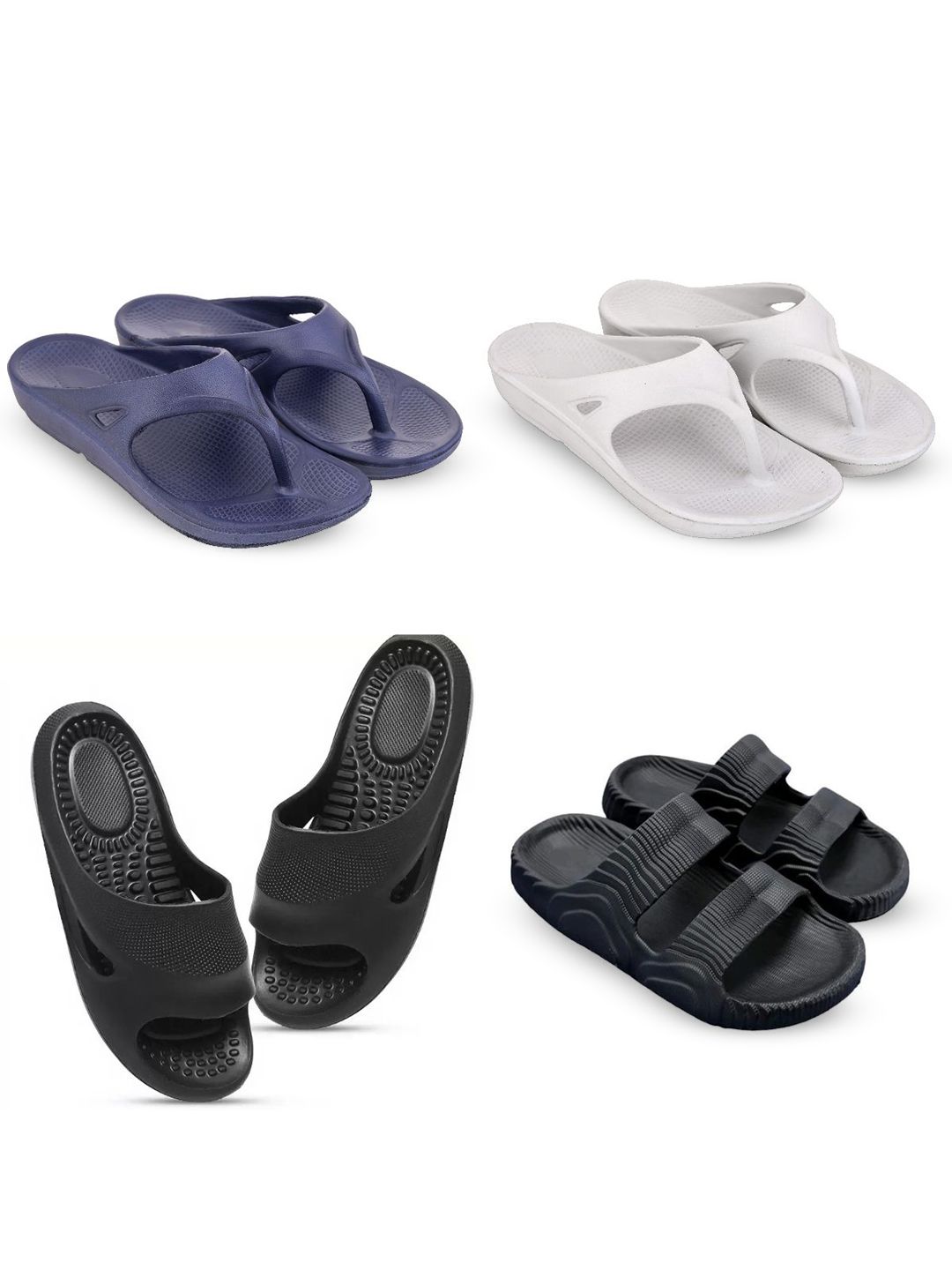 Feel alive Men Set of 4 Lightweight Flip Flops